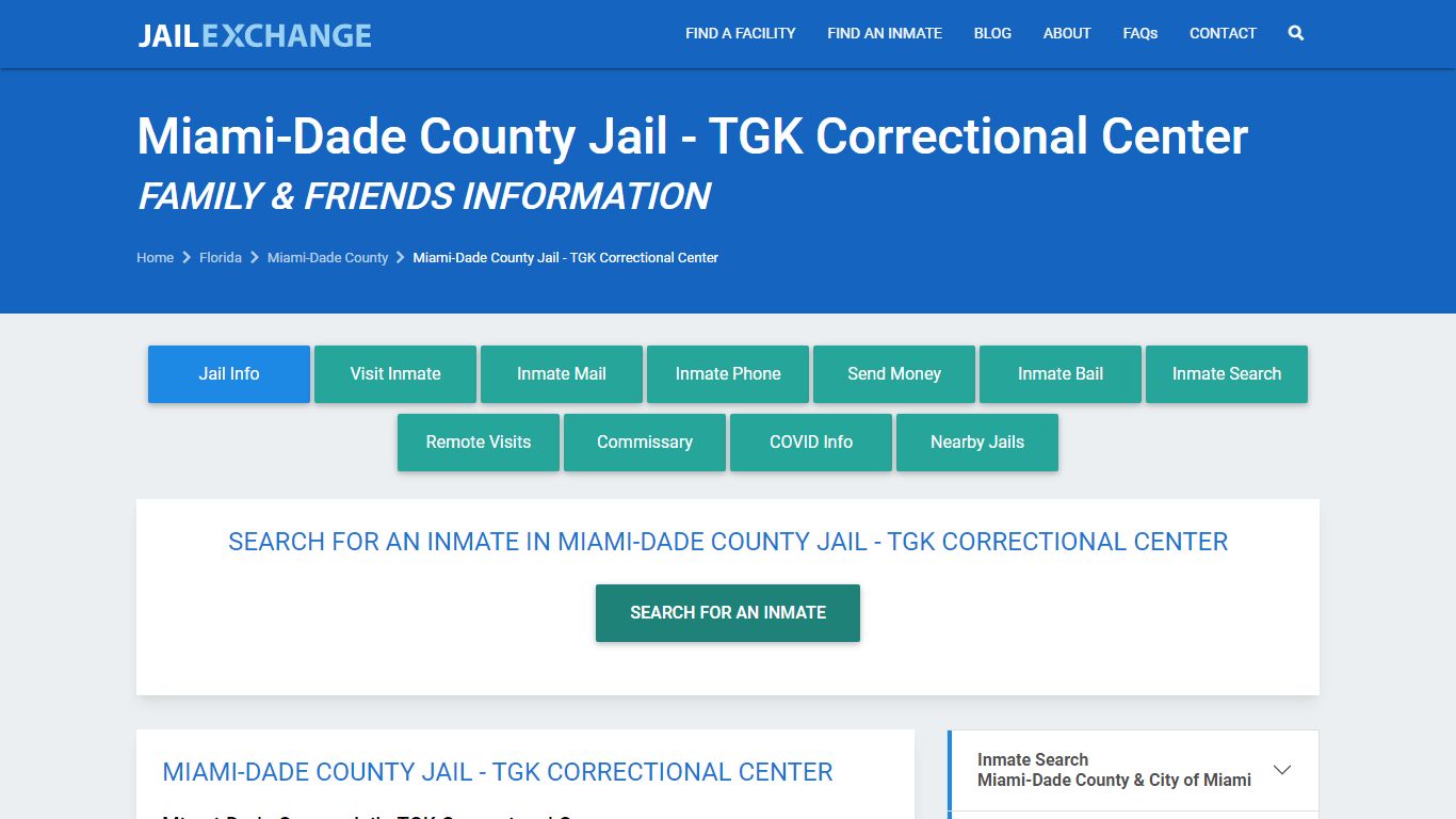 Miami-Dade County Jail - TGK Correctional Center ...